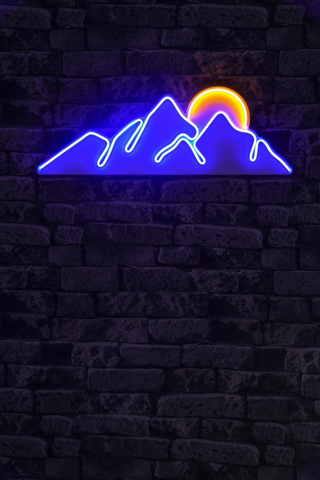 lastična zidna dekoracija s LED rasvjetom, Mountain - Blue - Yellow-Vasdom.hr