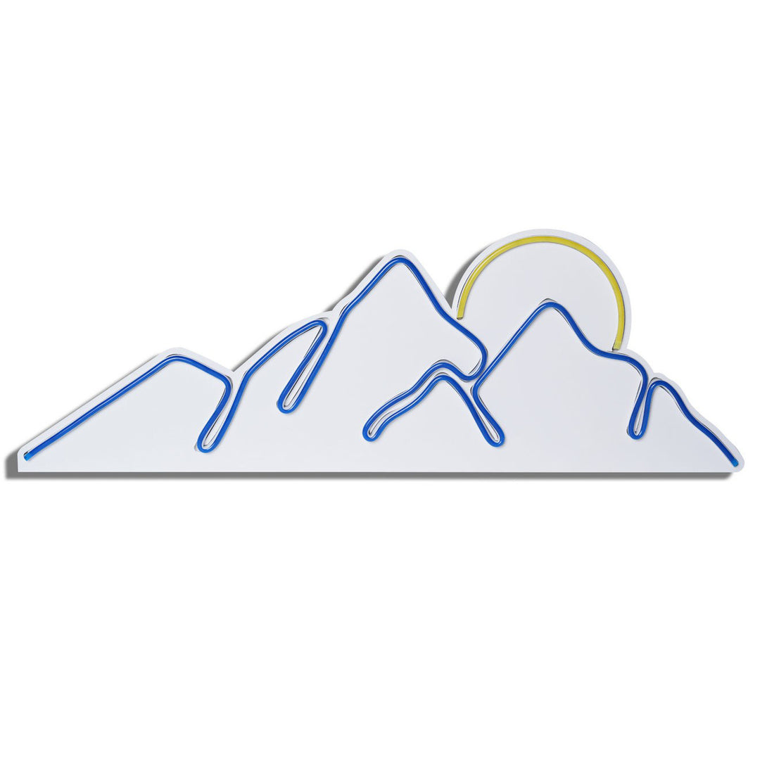 lastična zidna dekoracija s LED rasvjetom, Mountain - Blue - Yellow-Vasdom.hr