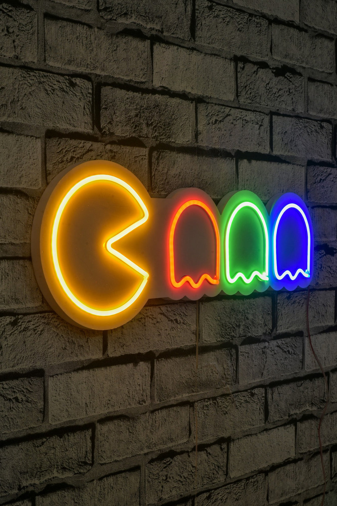 lastična zidna dekoracija s LED rasvjetom, Pacman - Multicolor-Vasdom.hr