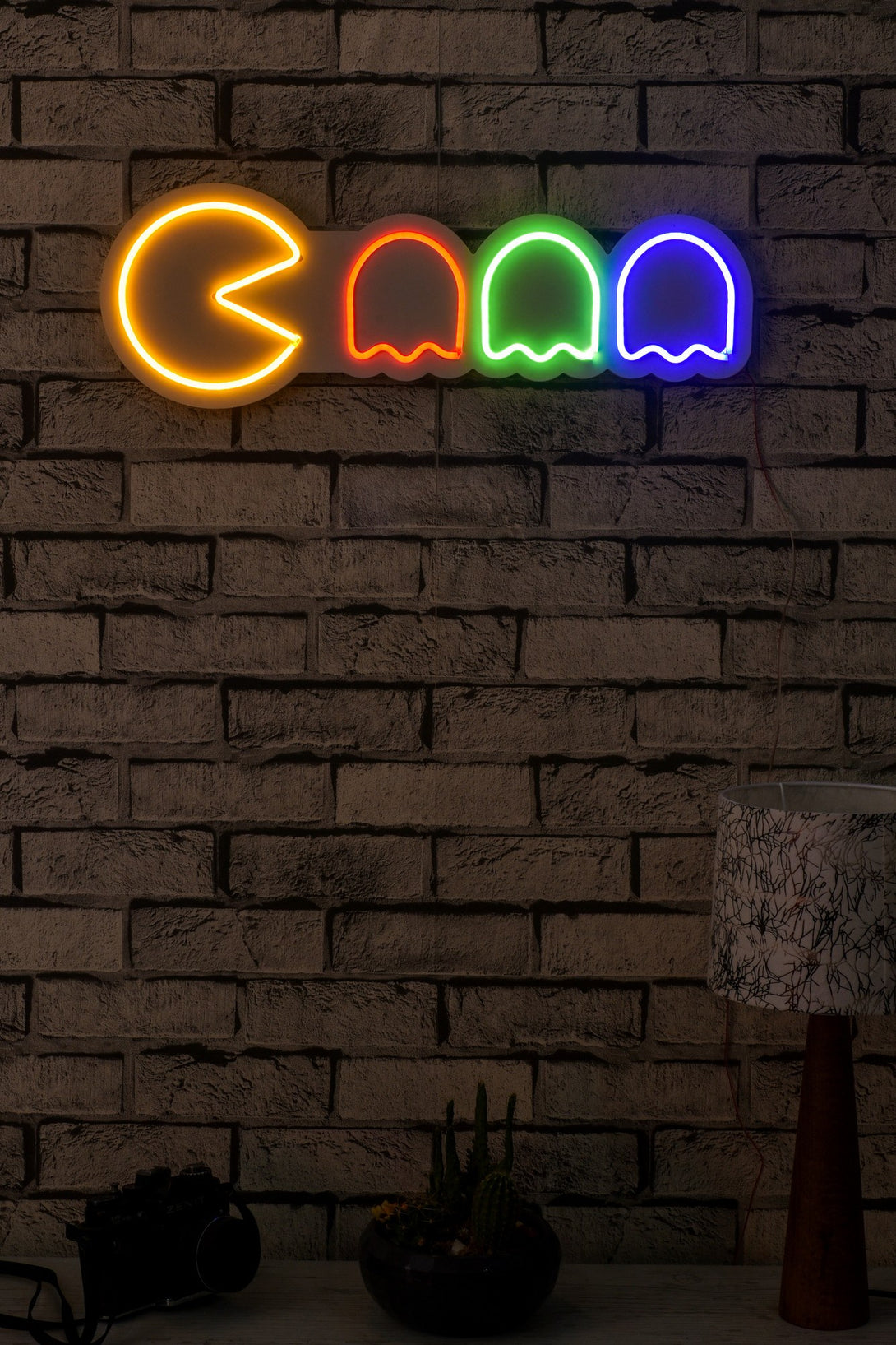 lastična zidna dekoracija s LED rasvjetom, Pacman - Multicolor-Vasdom.hr