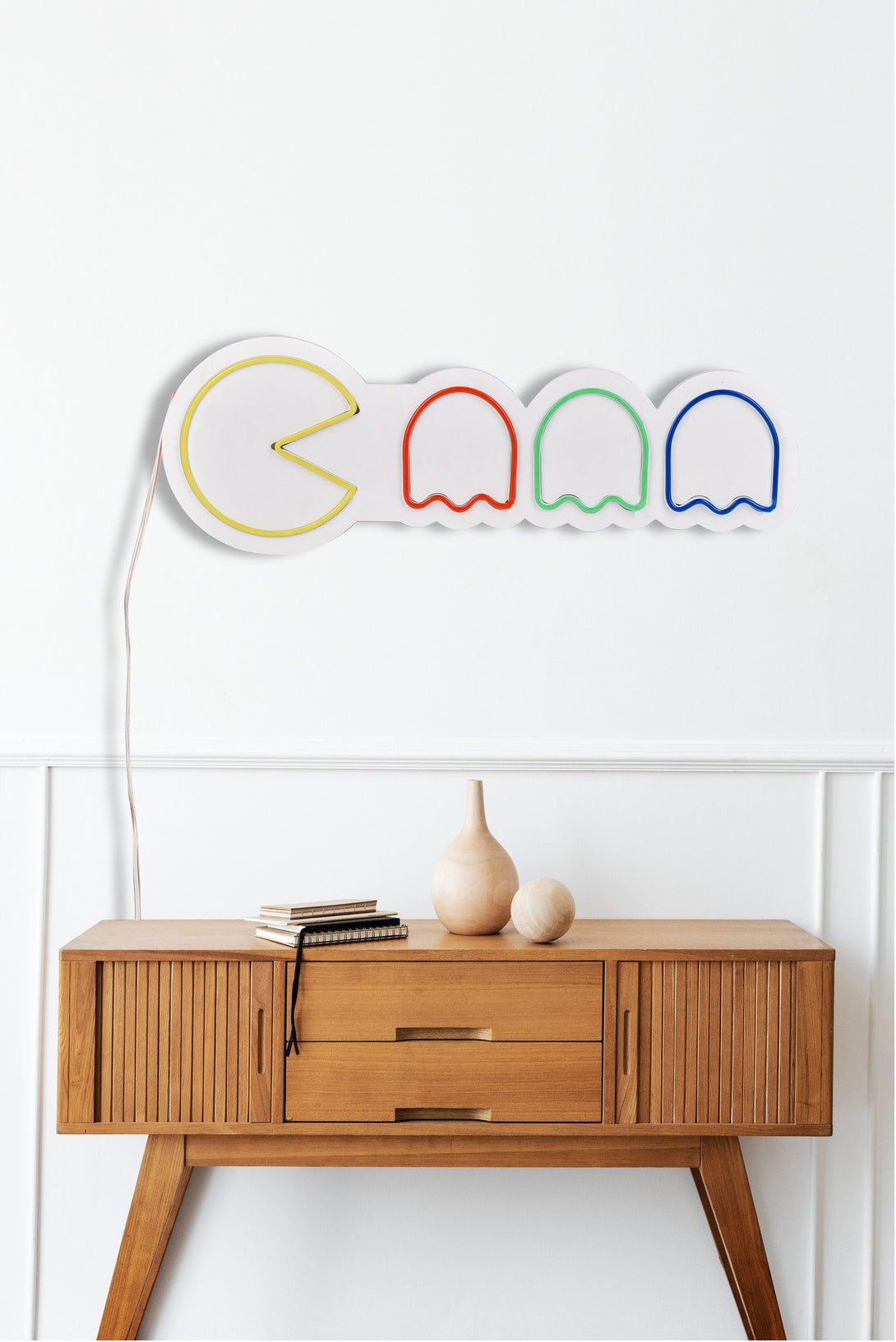 lastična zidna dekoracija s LED rasvjetom, Pacman - Multicolor-Vasdom.hr