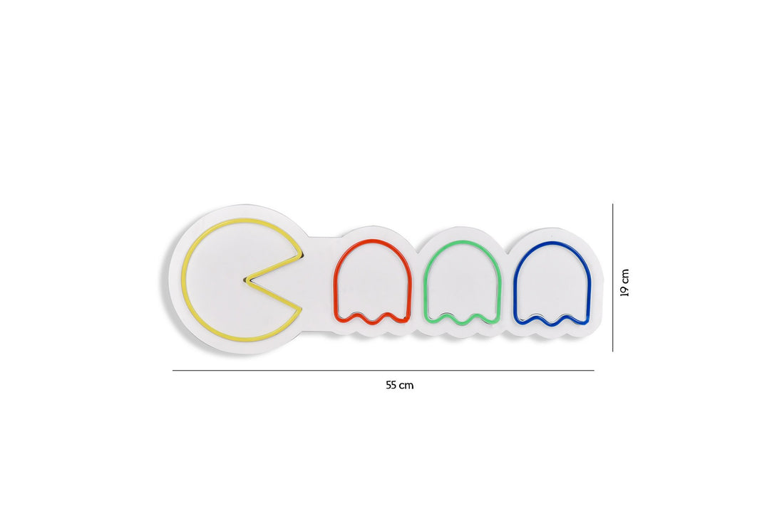 lastična zidna dekoracija s LED rasvjetom, Pacman - Multicolor-Vasdom.hr