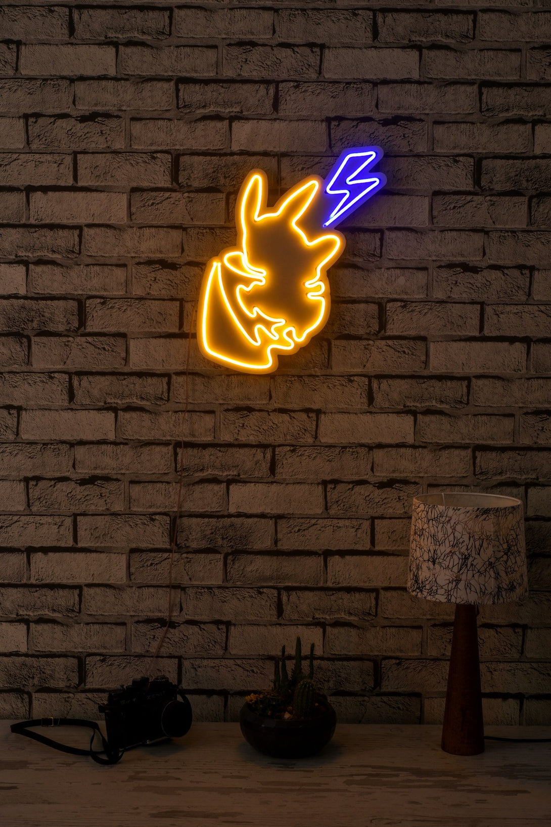 lastična zidna dekoracija s LED rasvjetom, Pikachu - Yellow Blue-Vasdom.hr