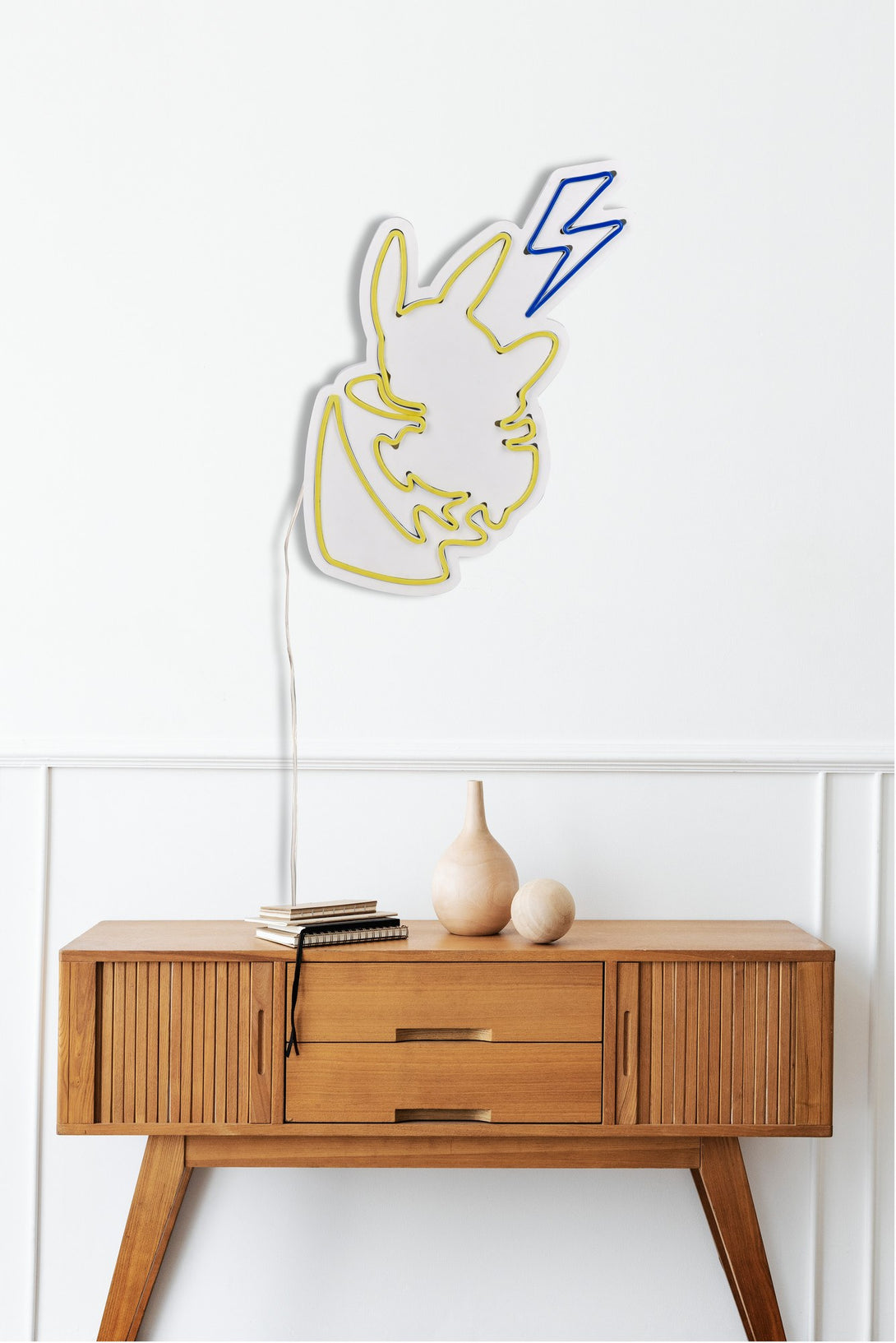 lastična zidna dekoracija s LED rasvjetom, Pikachu - Yellow Blue-Vasdom.hr