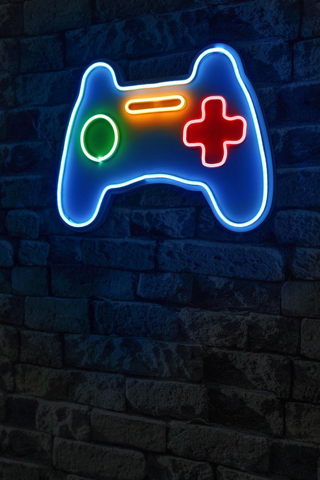 lastična zidna dekoracija s LED rasvjetom, Play Station Gaming Controller - Blue-Vasdom.hr