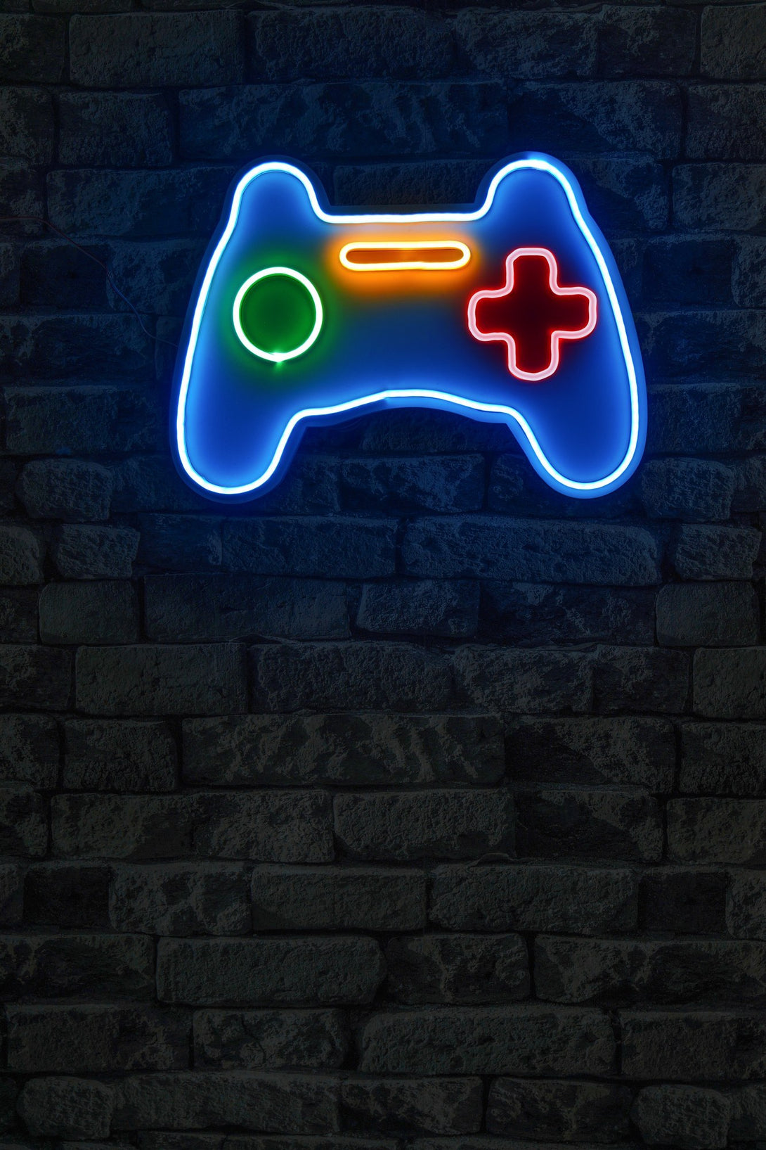 lastična zidna dekoracija s LED rasvjetom, Play Station Gaming Controller - Blue-Vasdom.hr