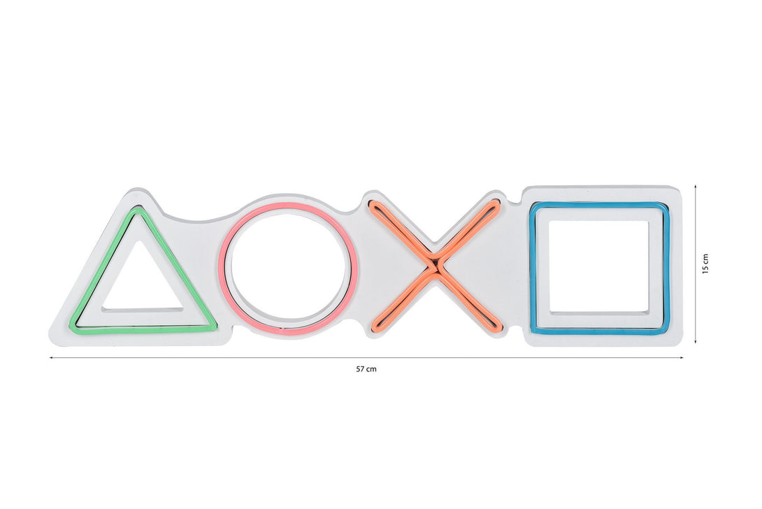 lastična zidna dekoracija s LED rasvjetom, Play Station - Multicolor-Vasdom.hr