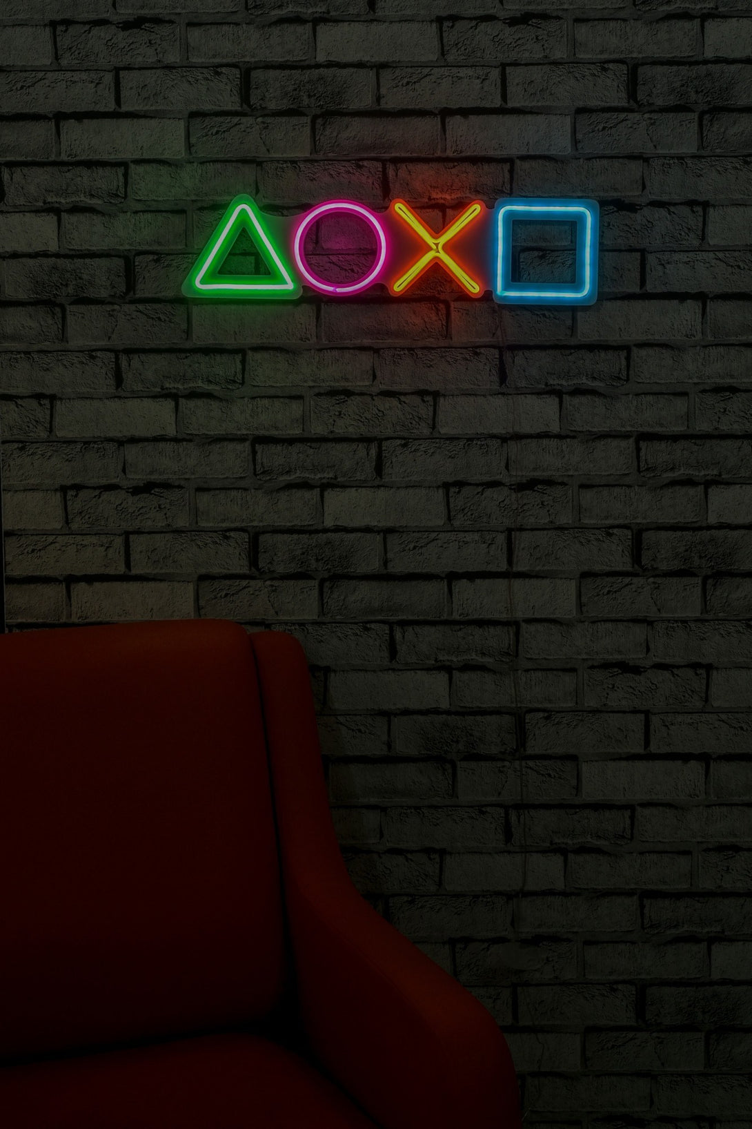 lastična zidna dekoracija s LED rasvjetom, Play Station - Multicolor-Vasdom.hr