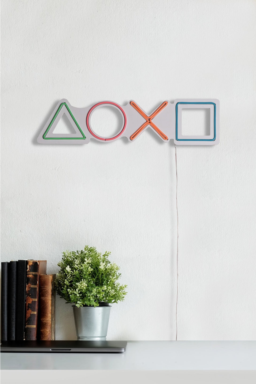 lastična zidna dekoracija s LED rasvjetom, Play Station - Multicolor-Vasdom.hr
