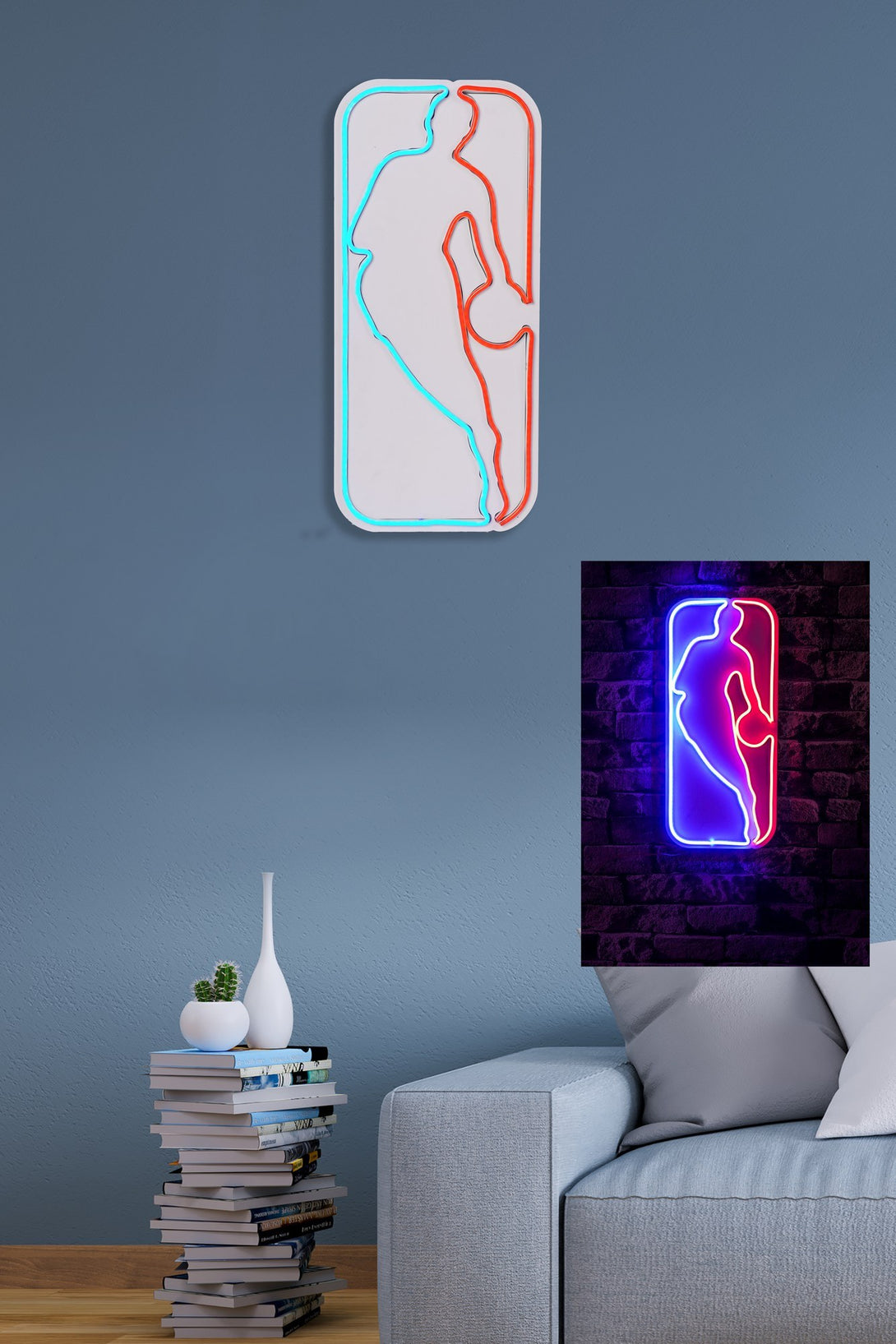 lastična zidna dekoracija s LED rasvjetom, The Logo Jerry West - Multicolor-Vasdom.hr