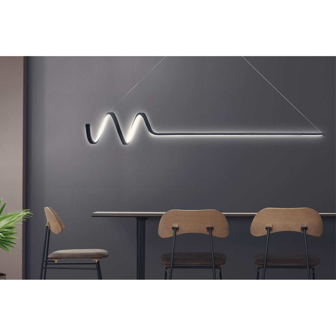 Luster Waterwave - Black Body, White Light-Vasdom.hr