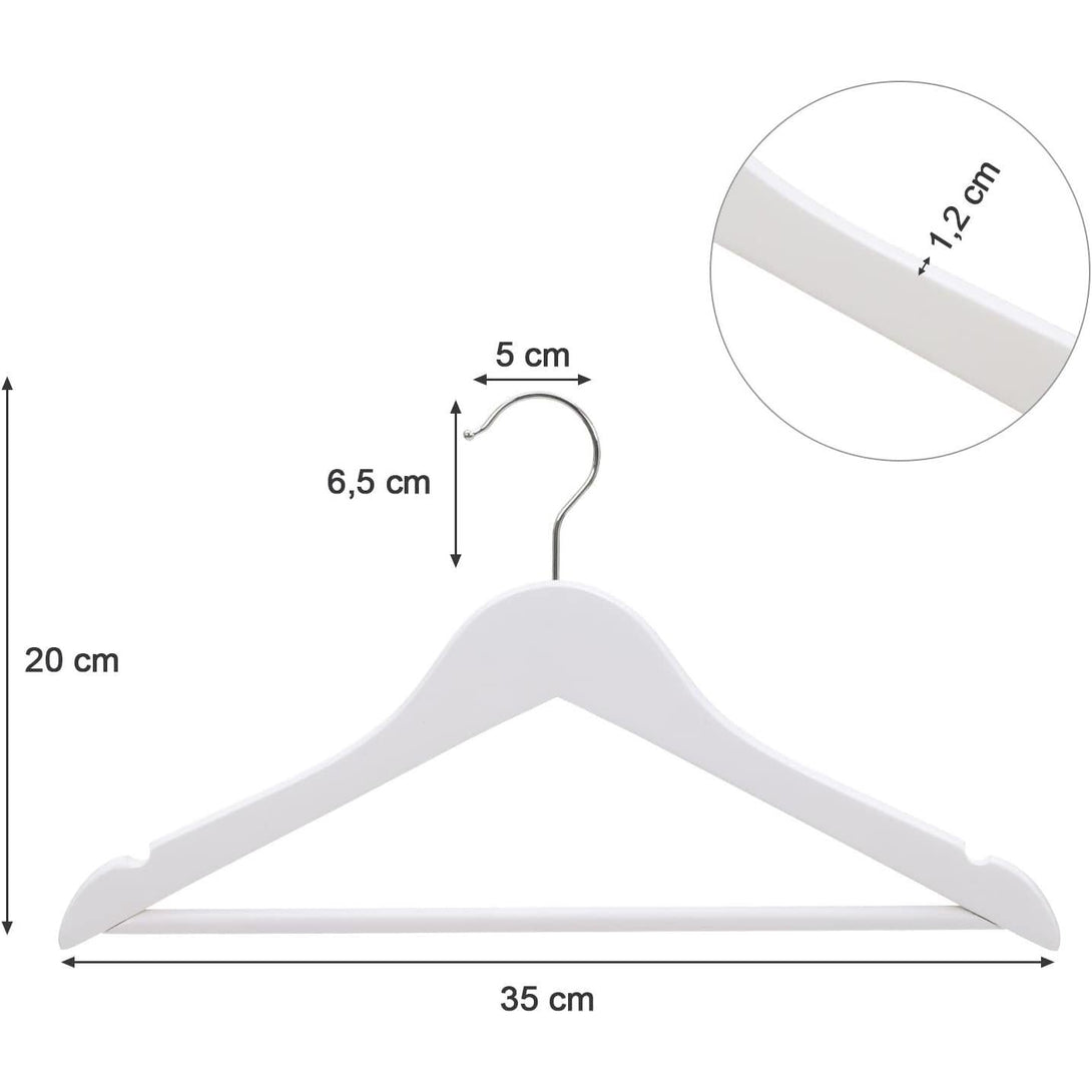 Mala vješalica 35 cm, Vješalice za dječju odjeću, pakiranje od 20 kom, bijele | SONGMICS-Vasdom.hr