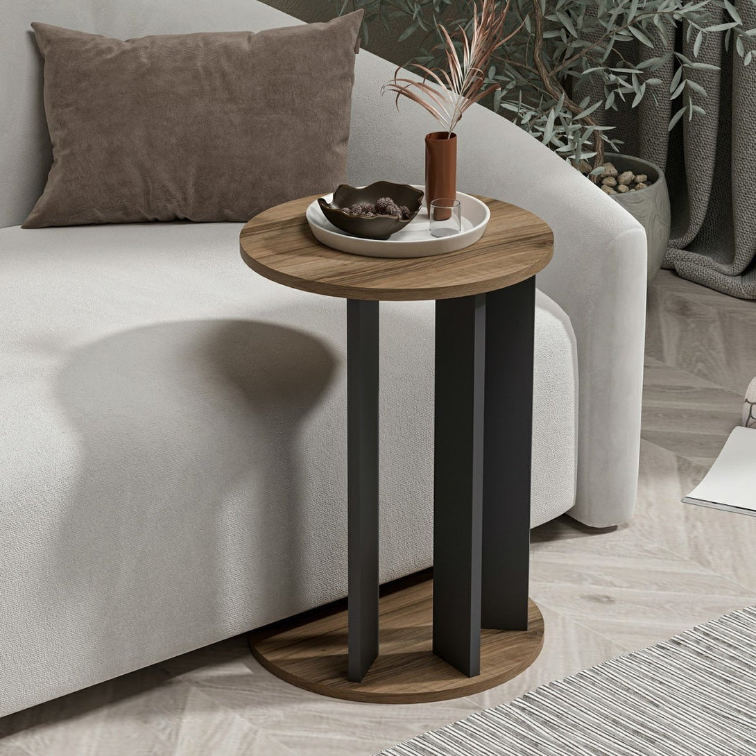 Mali stolić Ema - Walnut, Anthracite-Vasdom.hr