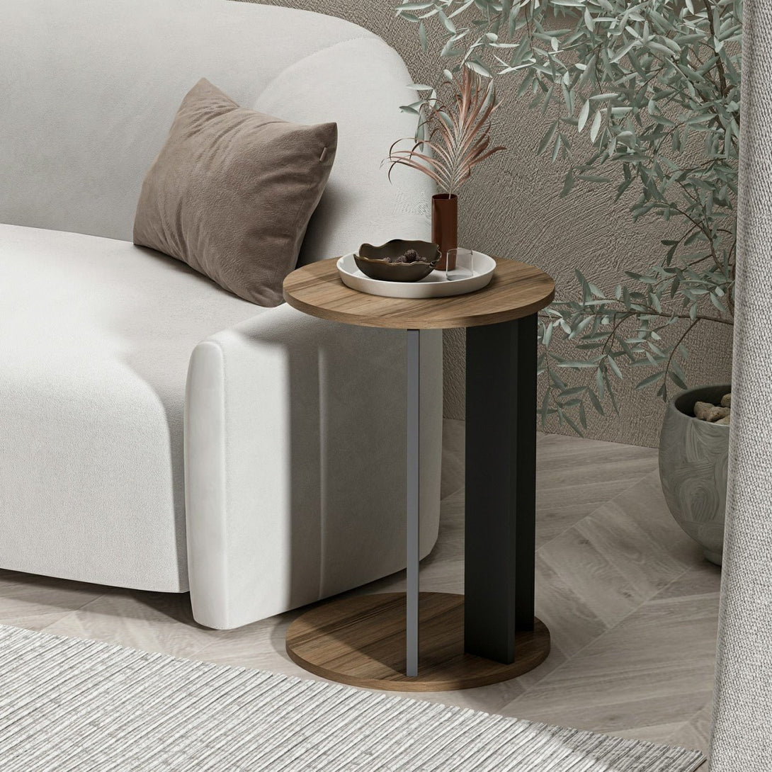 Mali stolić Ema - Walnut, Anthracite-Vasdom.hr