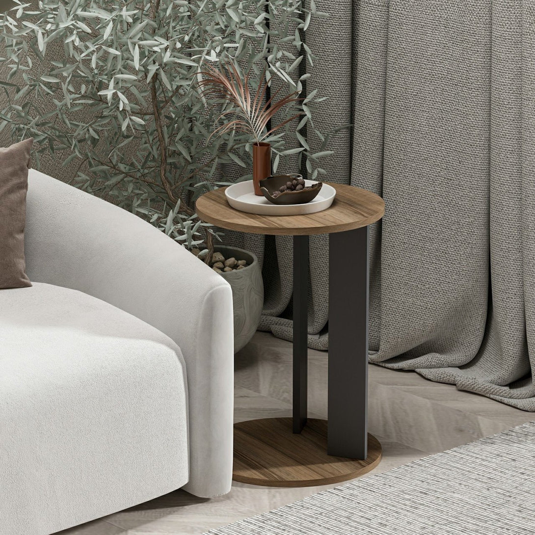 Mali stolić Ema - Walnut, Anthracite-Vasdom.hr