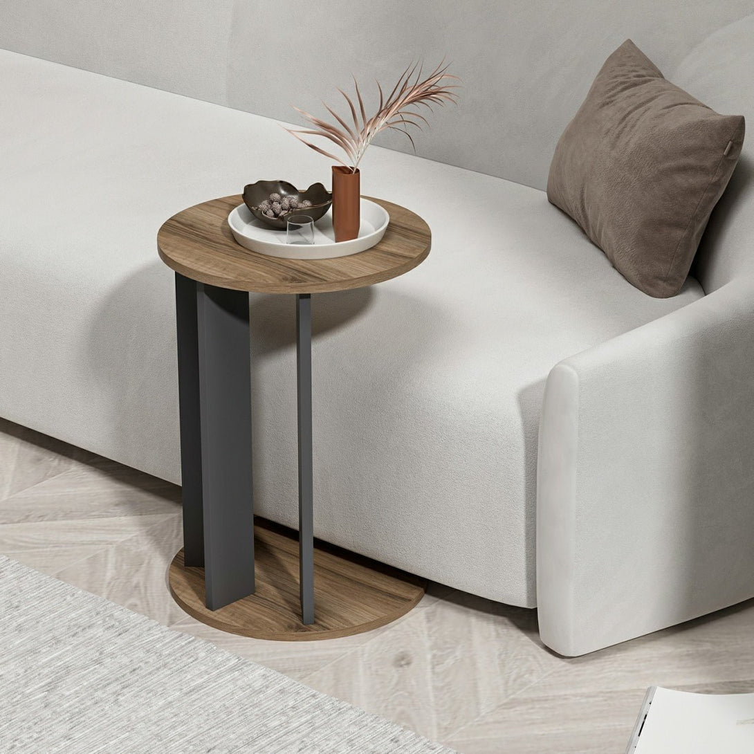 Mali stolić Ema - Walnut, Anthracite-Vasdom.hr