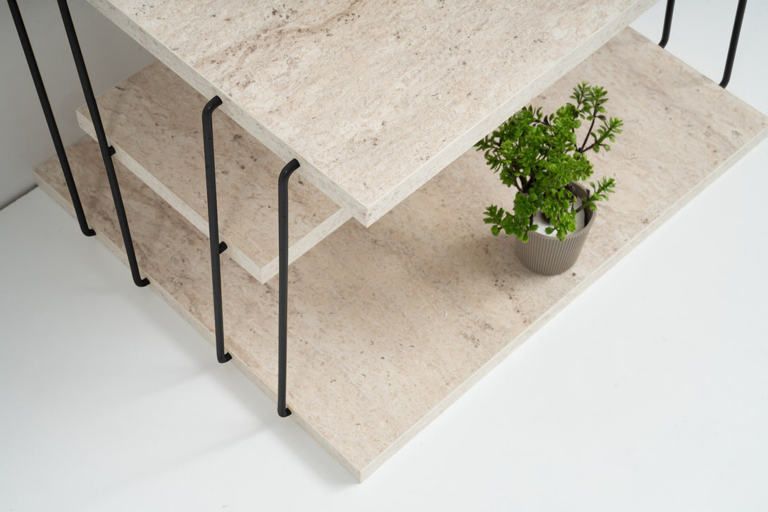 Mali stolić Lifon - Black, Travertine-Vasdom.hr