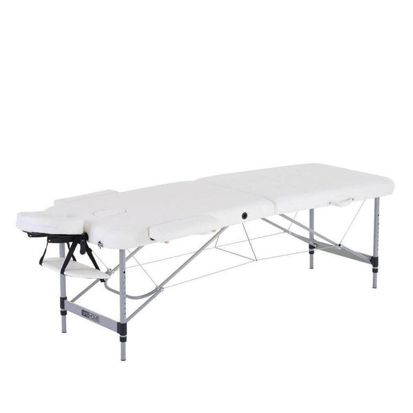 Masažni stol, sklopivi i prijenosni, aluminijski okvir, bijeli-Vasdom.hr