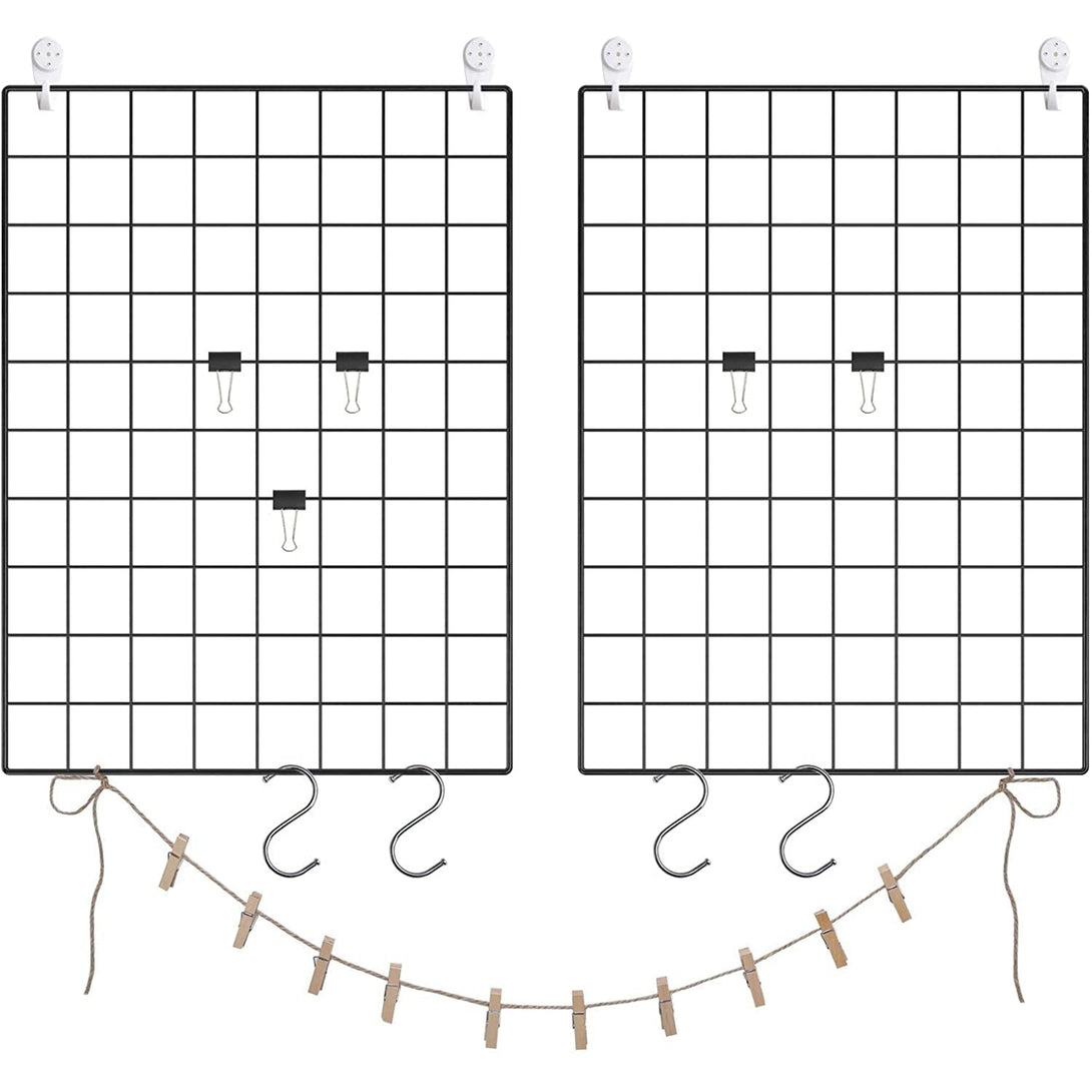 Metalna mrežasta zidna dekoracija 2 kom, 42 x 31 cm, crne boje | SONGMICS-Vasdom.hr