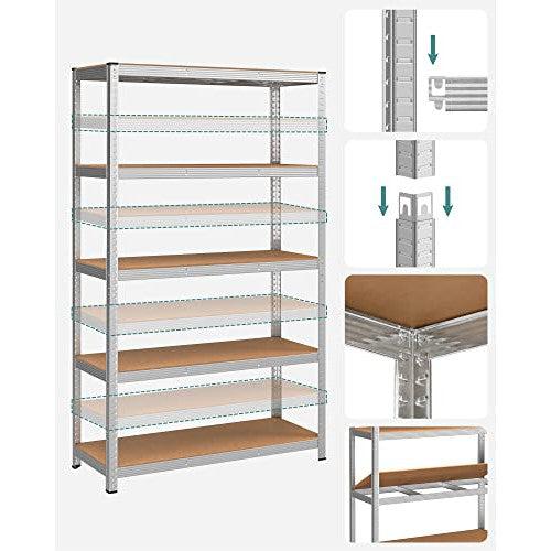 Metalna polica na 5 razina, 60 x 120 x 200 cm, nosivost 750 kg, srebrne boje | SONGMICS-Vasdom.hr