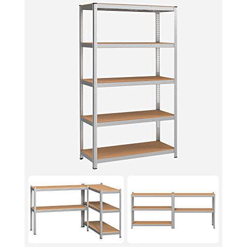 Metalna polica na 5 razina, 60 x 120 x 200 cm, nosivost 750 kg, srebrne boje | SONGMICS-Vasdom.hr