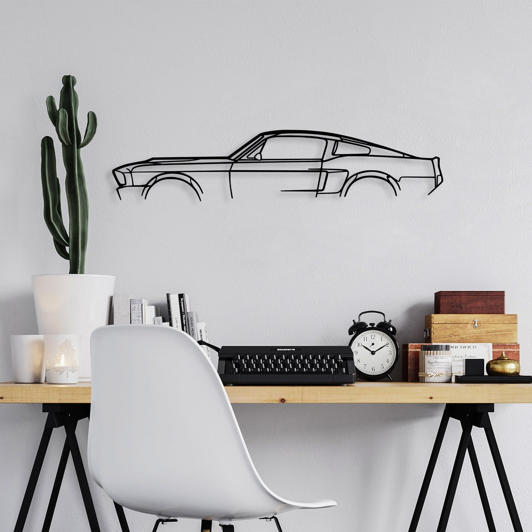 Metalna zidna dekoracija, 1967 Ford Mustang Shelby GT500 Silhouette-Vasdom.hr