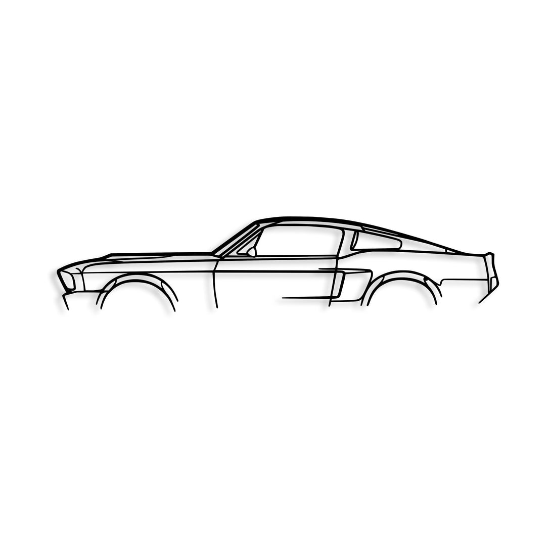 Metalna zidna dekoracija, 1967 Ford Mustang Shelby GT500 Silhouette-Vasdom.hr