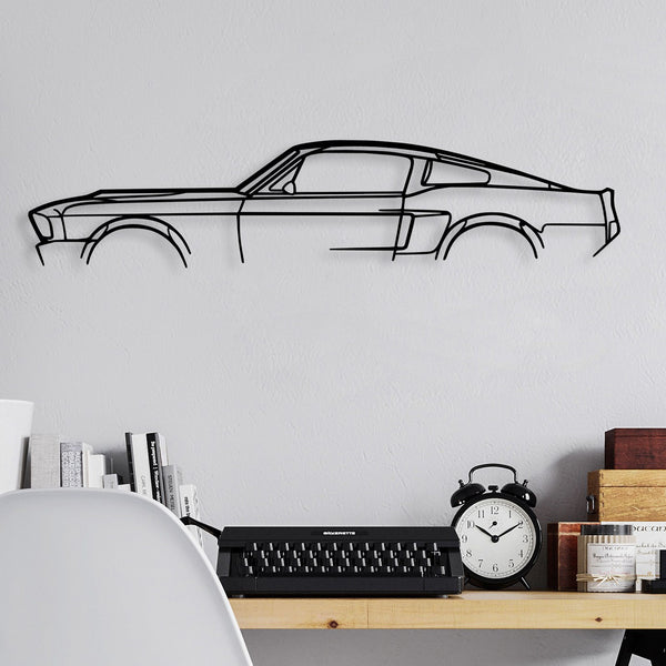 Metalna zidna dekoracija, 1967 Ford Mustang Shelby GT500 Silhouette-Vasdom.hr