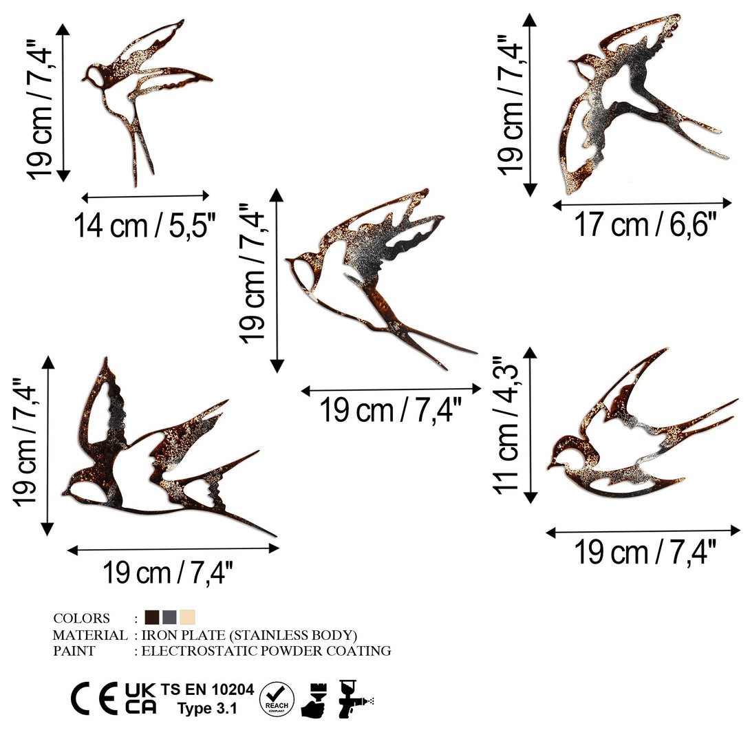Metalna zidna dekoracija, Birds-2-Vasdom.hr