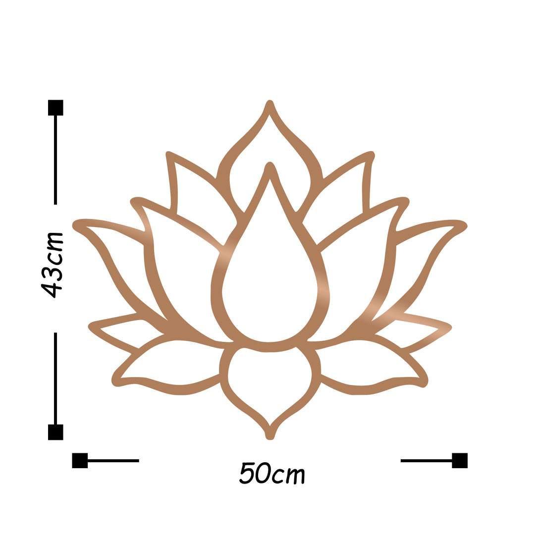 Metalna zidna dekoracija, Lotus Flower 1 - Copper-Vasdom.hr