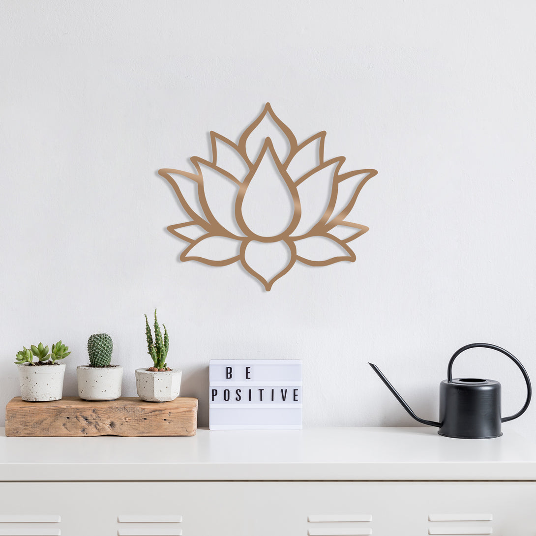 Metalna zidna dekoracija, Lotus Flower 1 - Copper-Vasdom.hr