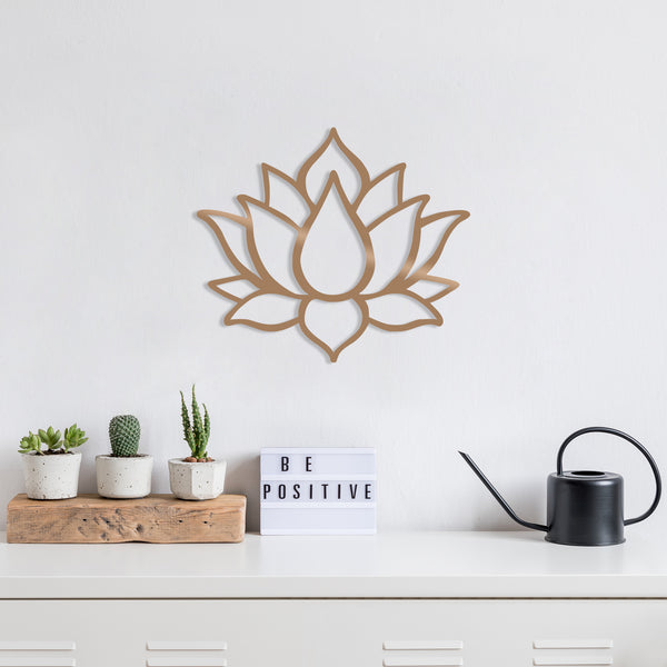Metalna zidna dekoracija, Lotus Flower 1 - Copper-Vasdom.hr