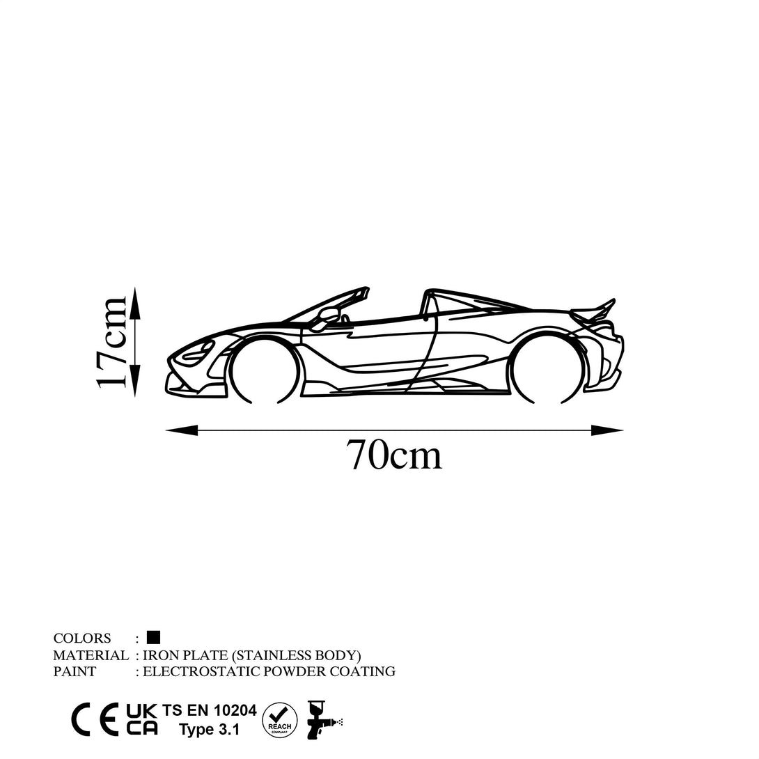 Metalna zidna dekoracija, McLaren 720S Silhouette-Vasdom.hr