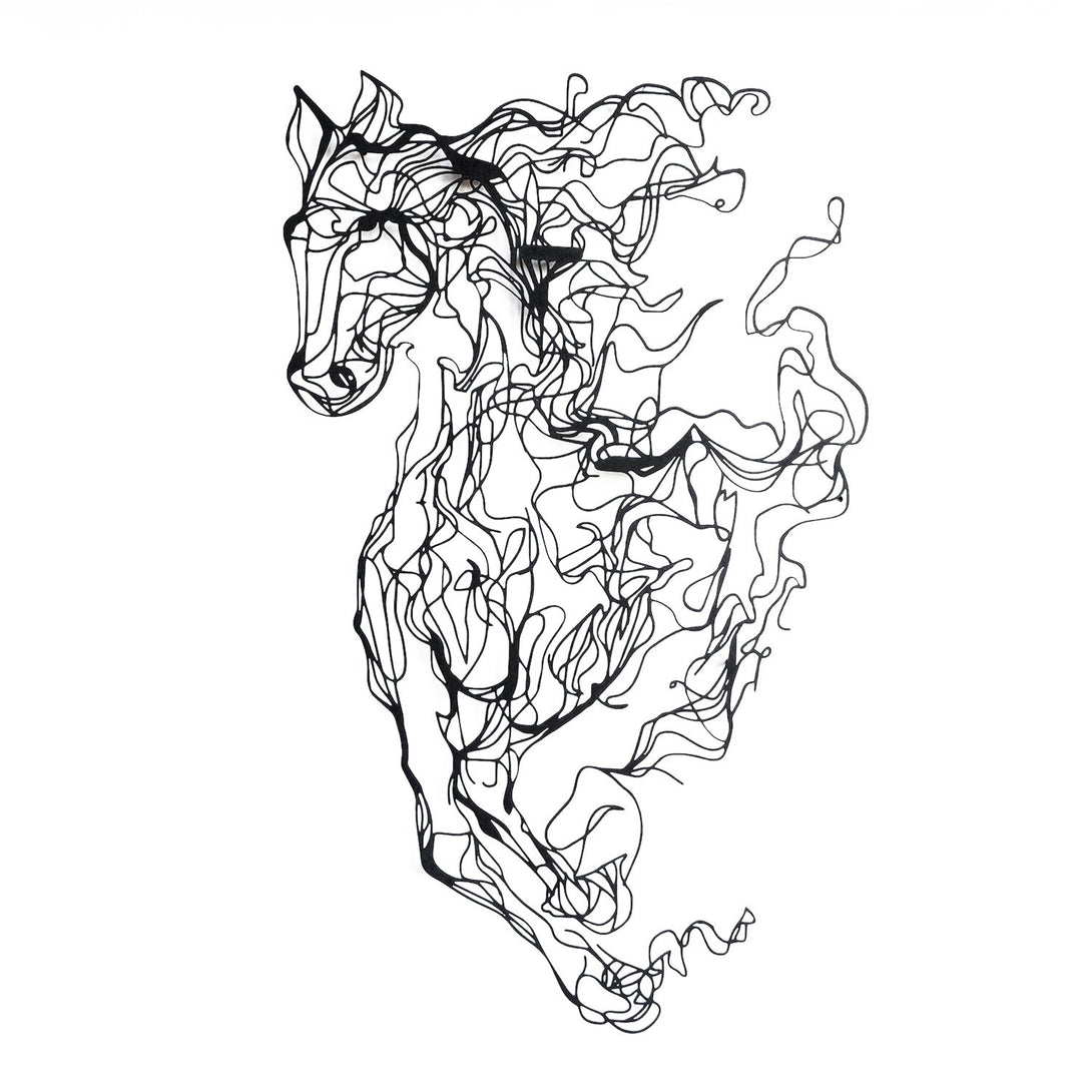Metalna zidna dekoracija, Metal Horse Line Art - APT724-Vasdom.hr