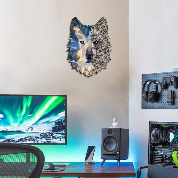 Metalna zidna dekoracija, Metal Wolf Wall Art - APT721-Vasdom.hr