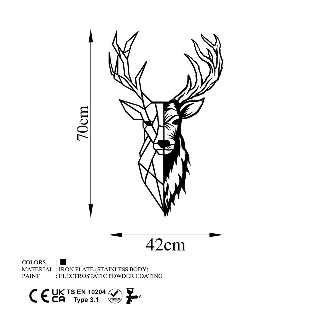 Metalna zidna dekoracija, Red Deer 2-Vasdom.hr