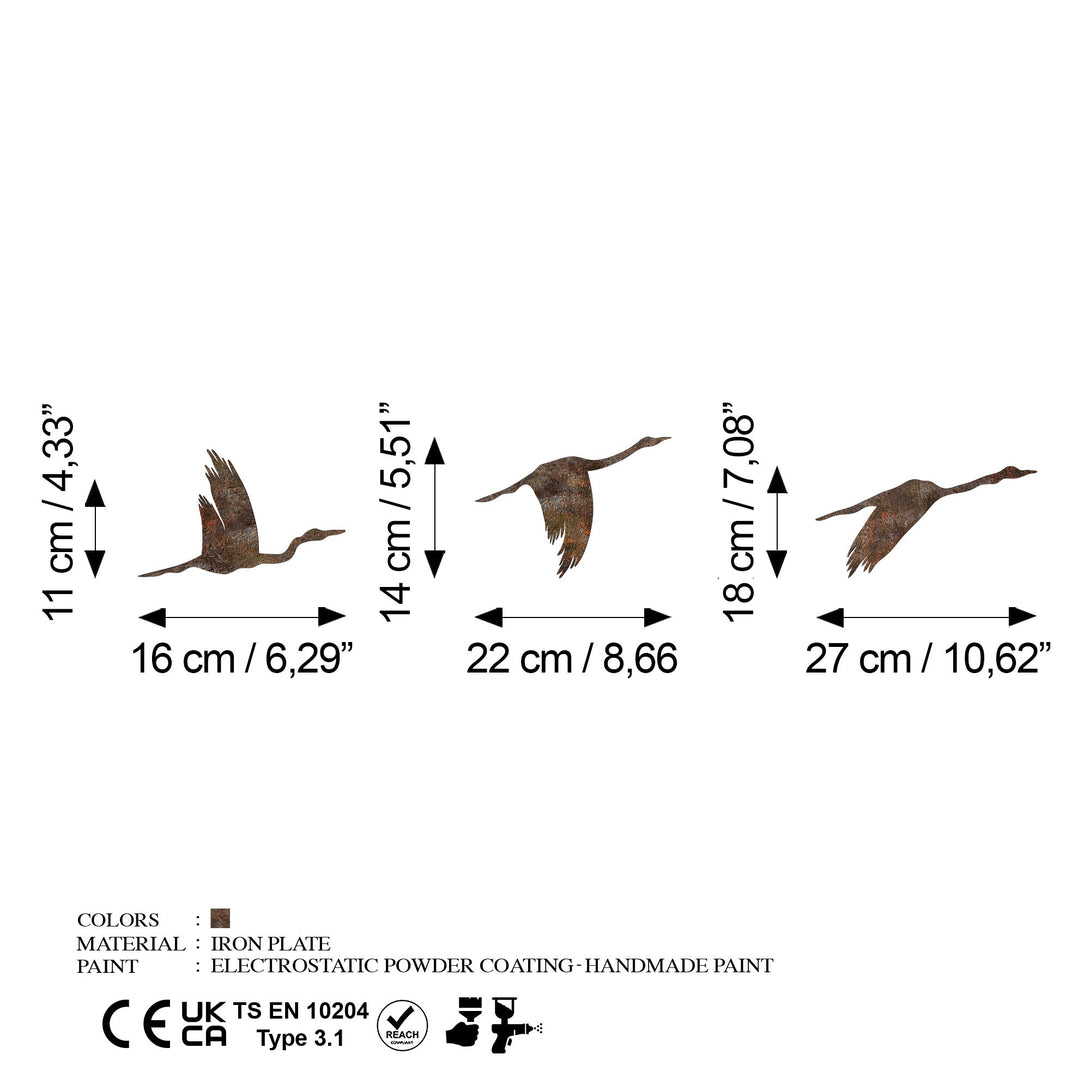 Metalna zidna dekoracija, Rusty Birds 1-Vasdom.hr