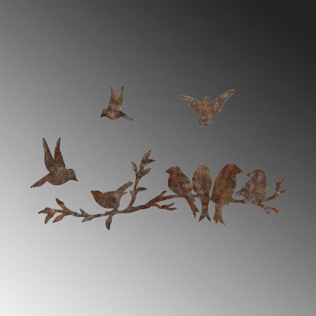 Metalna zidna dekoracija, Rusty Birds 2-Vasdom.hr
