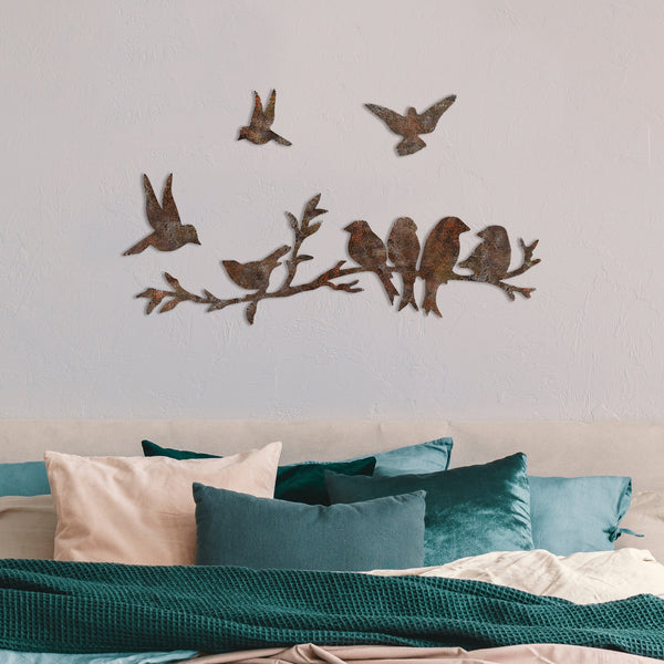Metalna zidna dekoracija, Rusty Birds 2-Vasdom.hr