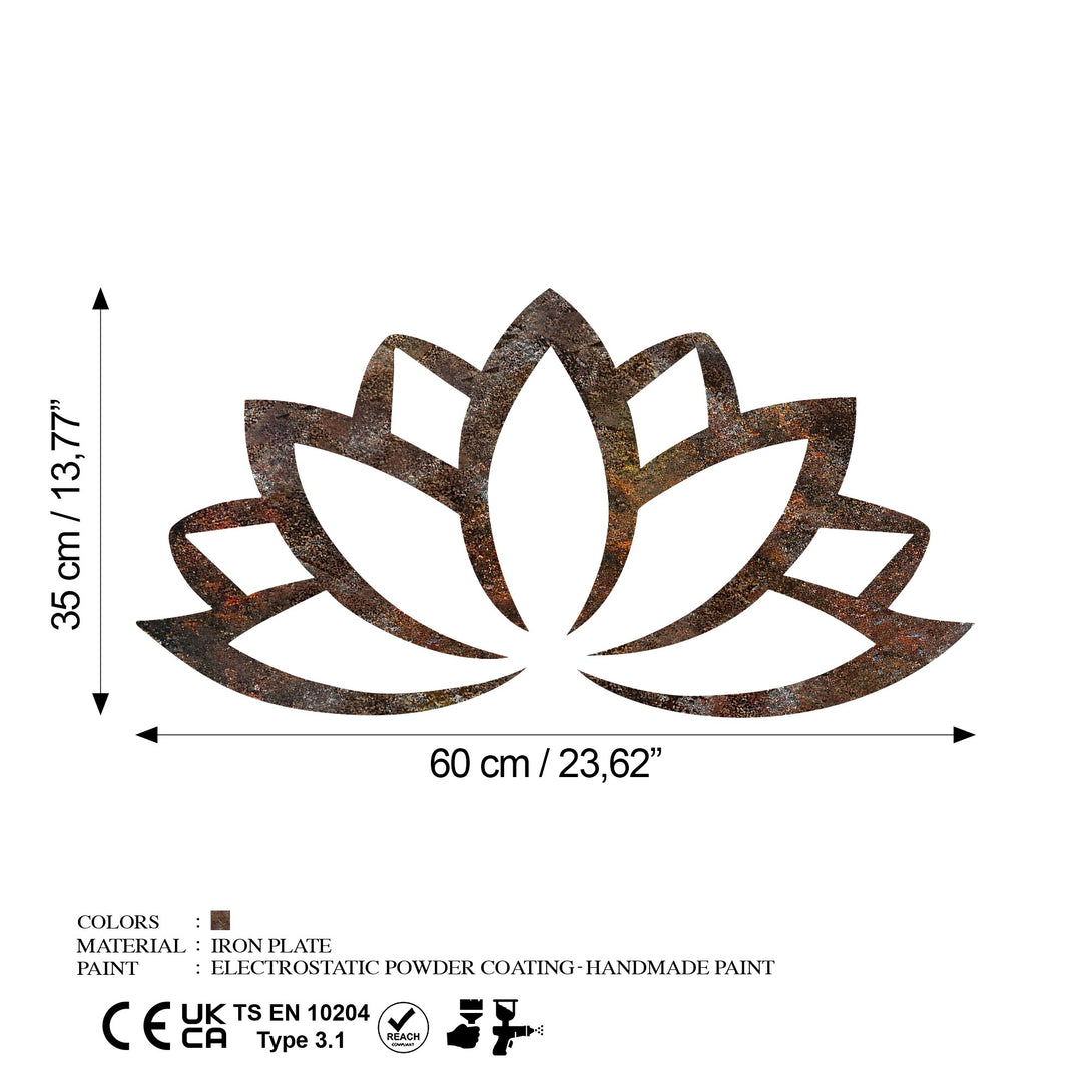 Metalna zidna dekoracija, Rusty Lotus-Vasdom.hr