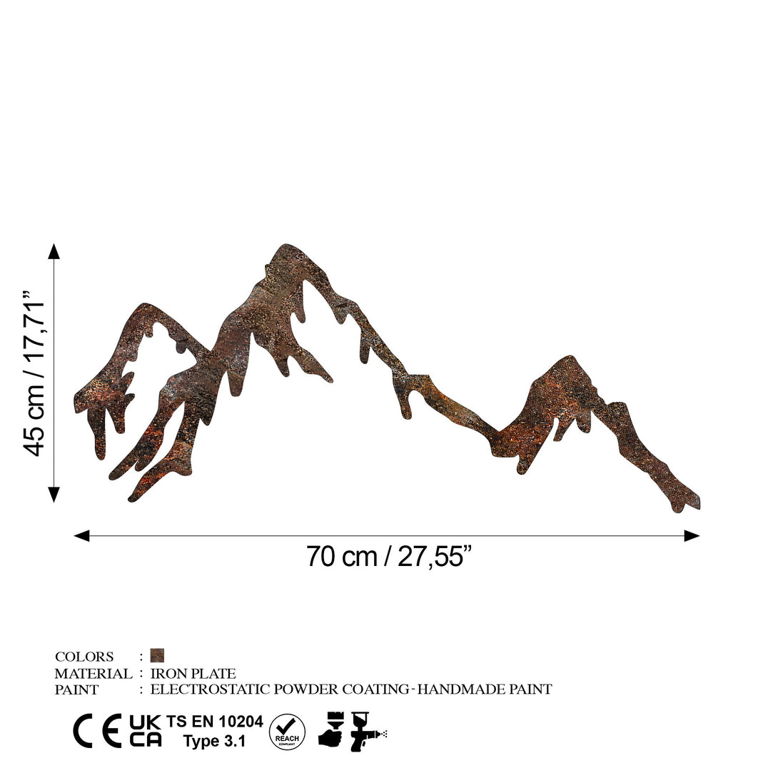 Metalna zidna dekoracija, Rusty Mountain-Vasdom.hr