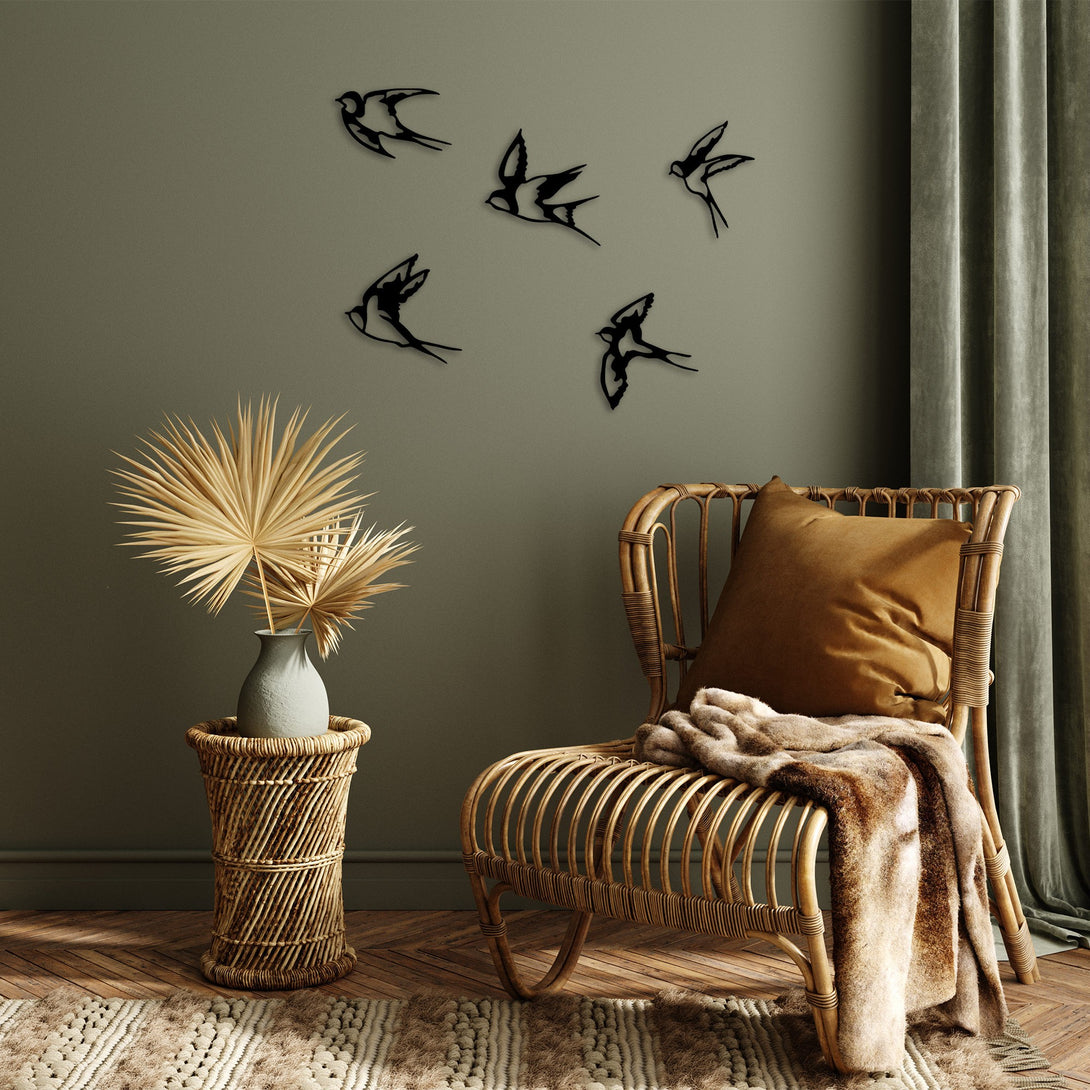 Metalna zidna dekoracija, Swallows - 303-Vasdom.hr