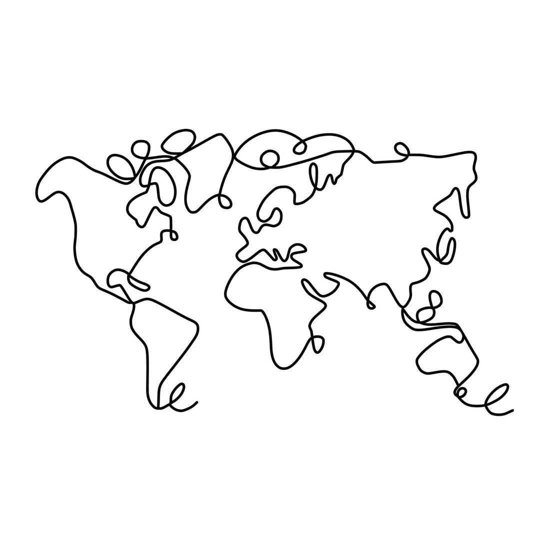 Metalna zidna dekoracija, World Map-Vasdom.hr