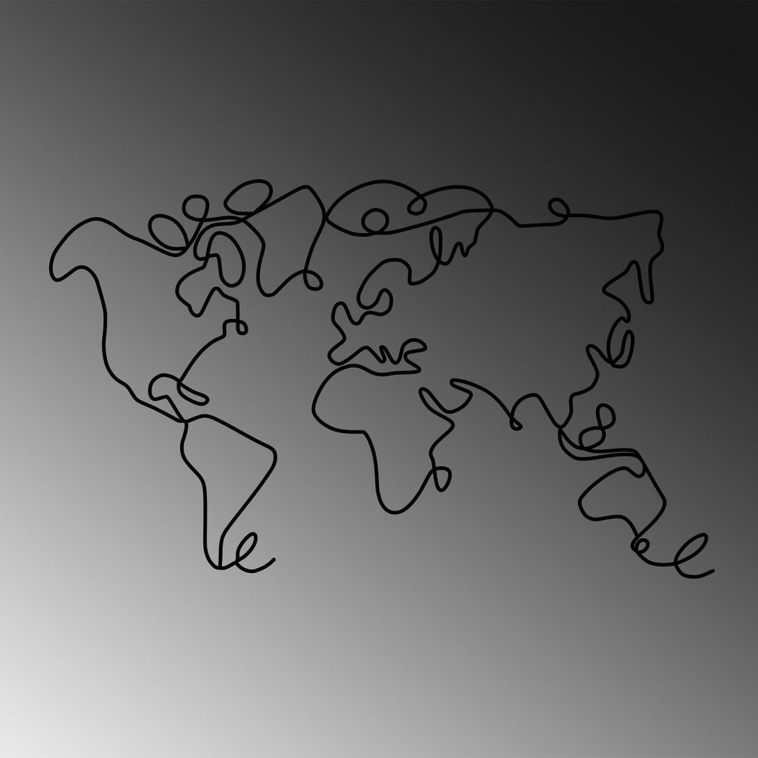 Metalna zidna dekoracija, World Map-Vasdom.hr
