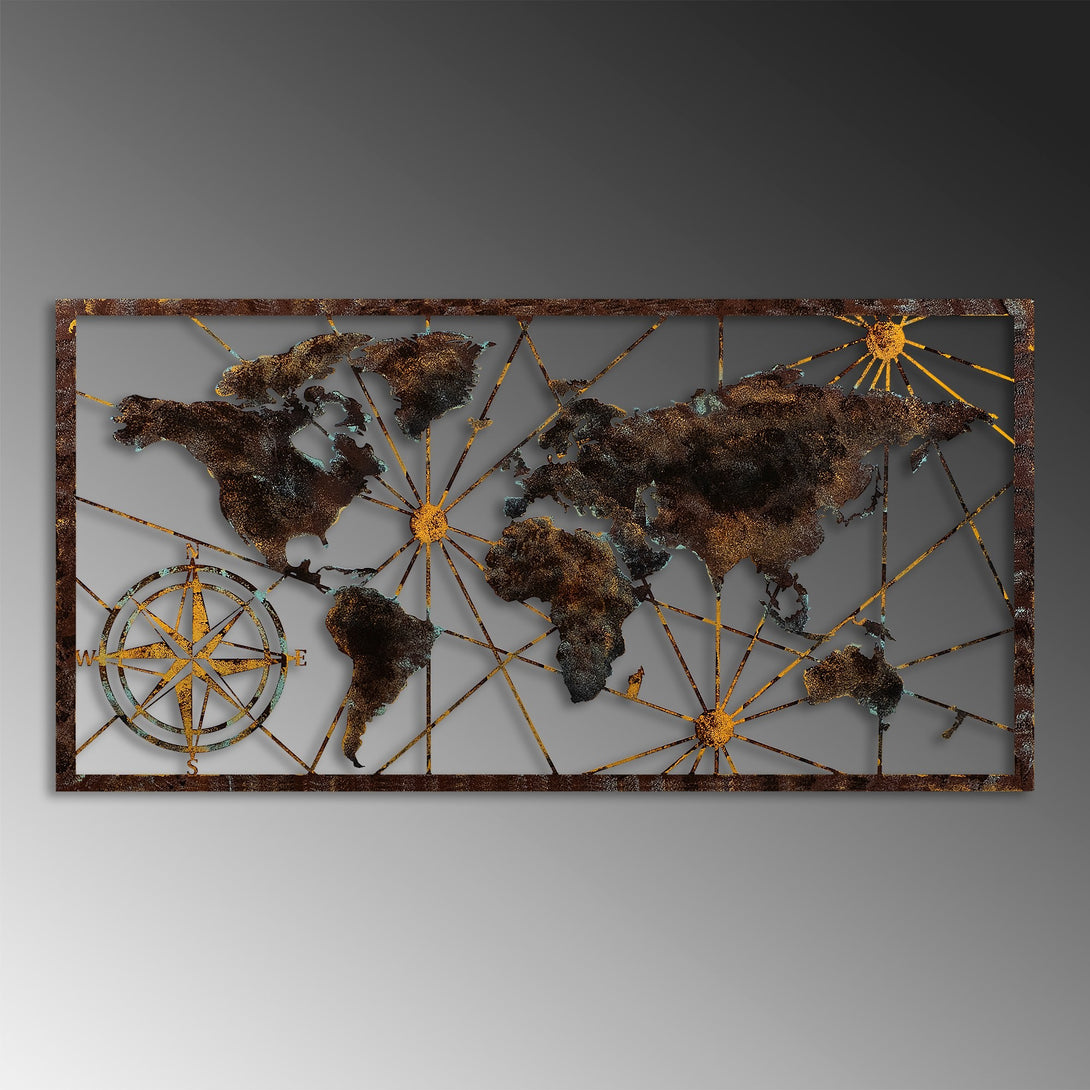 Metalna zidna dekoracija, World Map Large - 1-Vasdom.hr