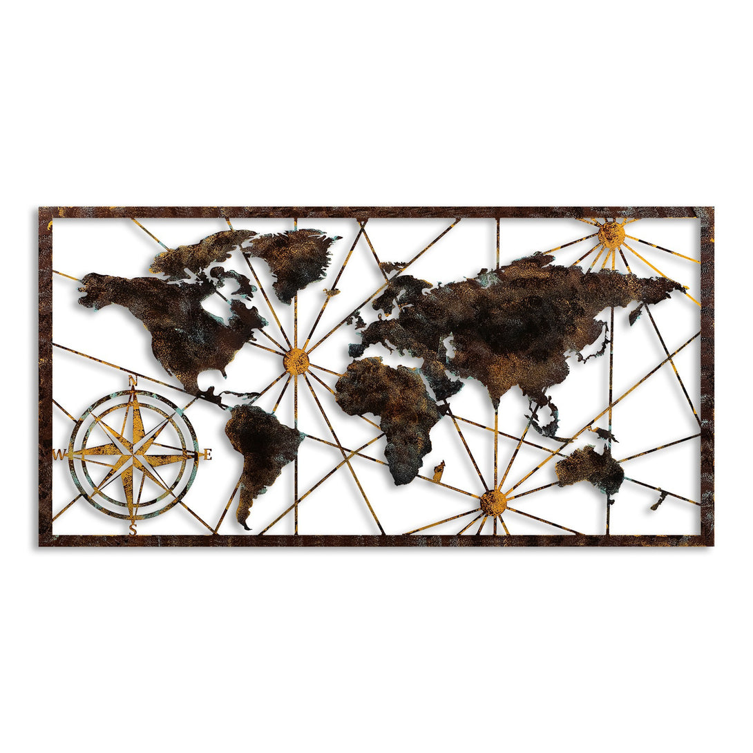 Metalna zidna dekoracija, World Map Large - 1-Vasdom.hr
