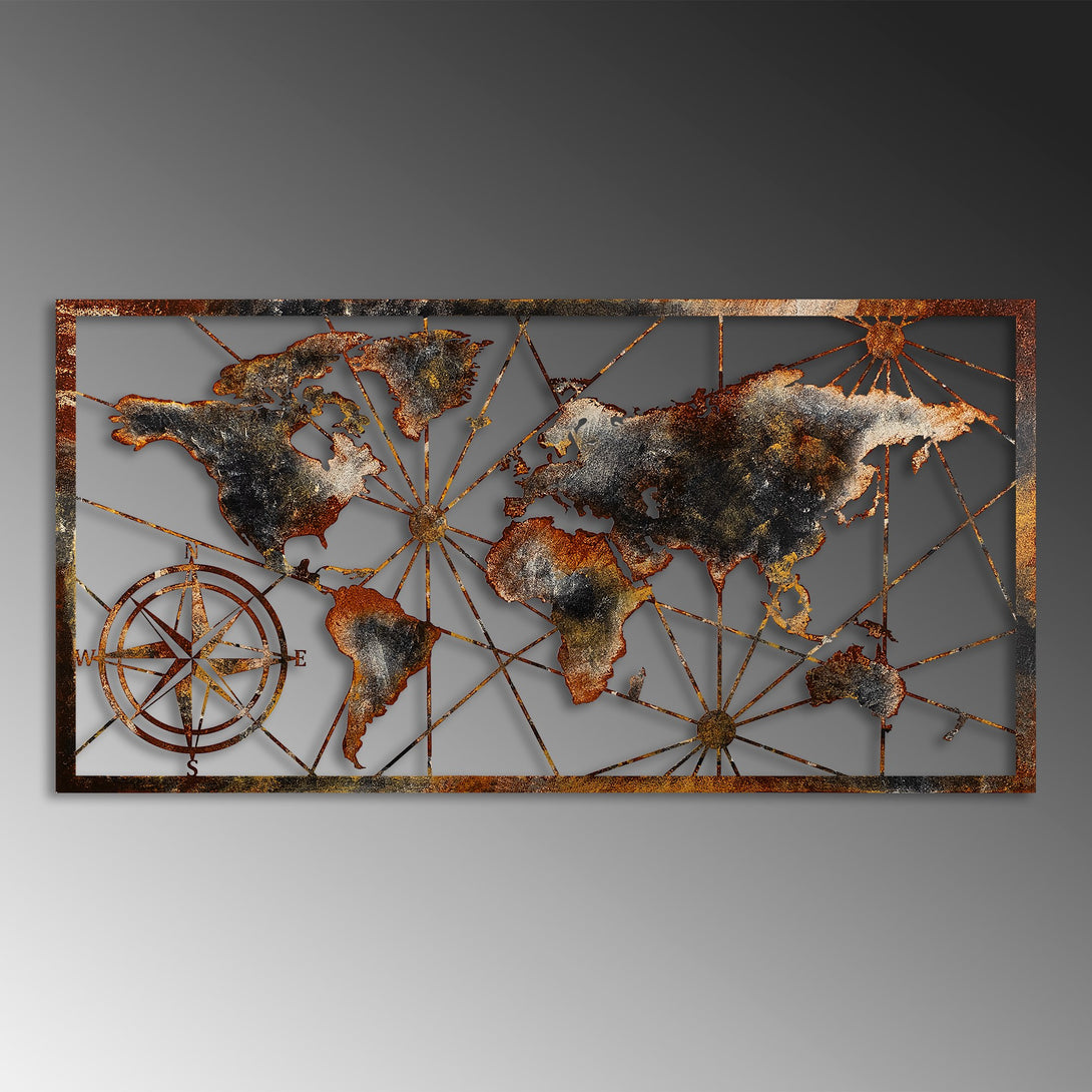 Metalna zidna dekoracija, World Map Large - 3-Vasdom.hr