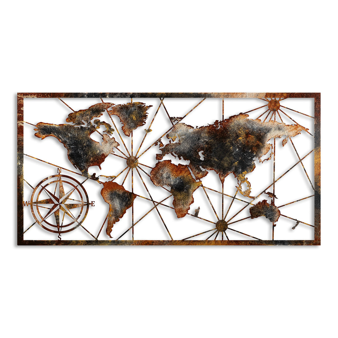 Metalna zidna dekoracija, World Map Large - 3-Vasdom.hr