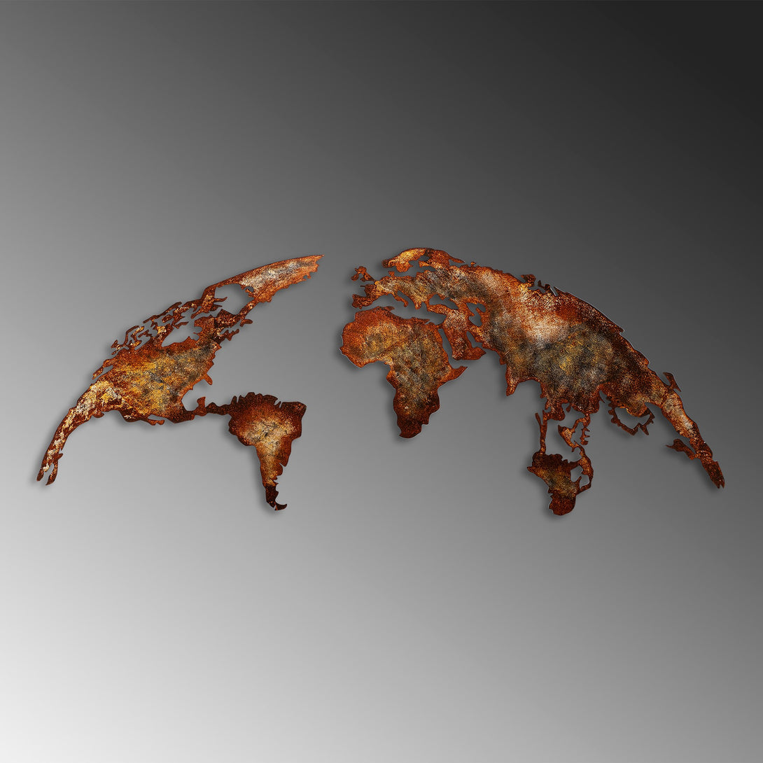 Metalna zidna dekoracija, World Map Medium - 1-Vasdom.hr