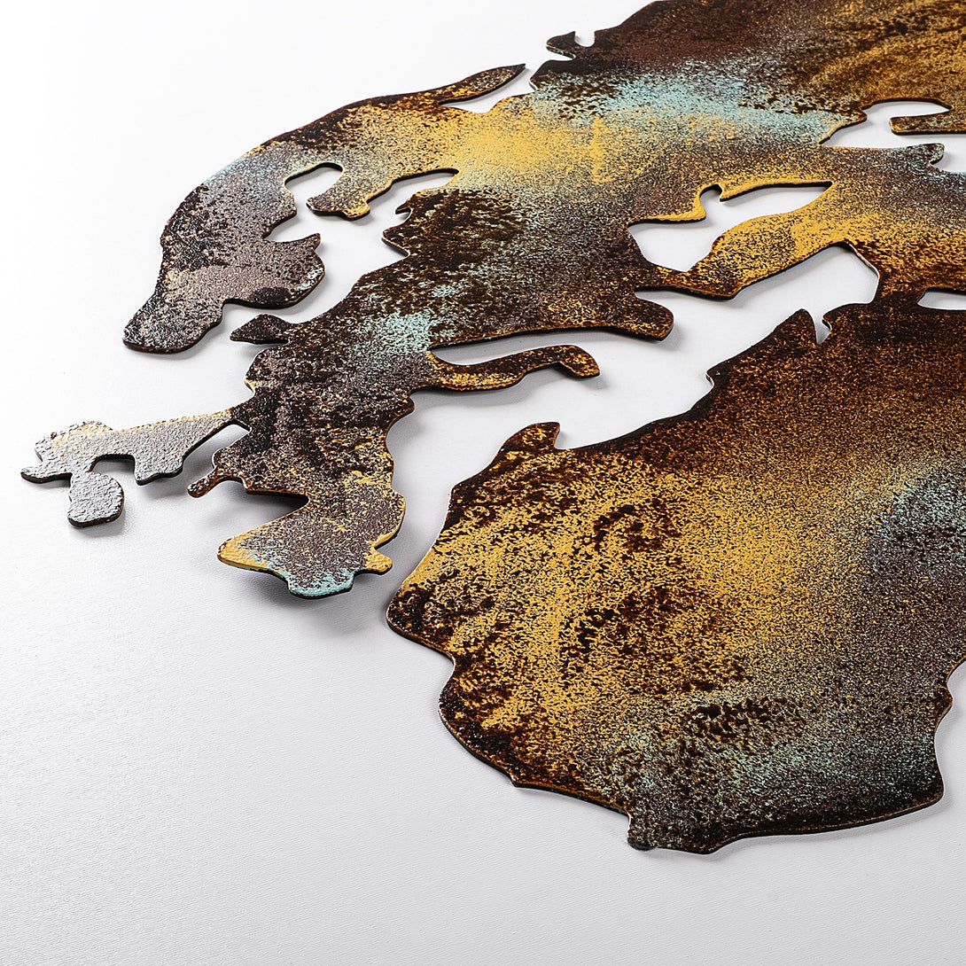 Metalna zidna dekoracija, World Map Medium - 3-Vasdom.hr